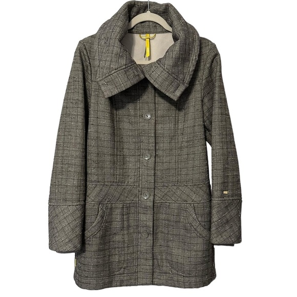 Lole‎ Nubby Tweed Gray Purple Speckle Fleece Lined Coat Size Medium - Picture 1 of 16